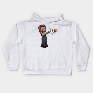 Girl In Dress Popping Champagne Or Wine Bottle Kids Hoodie